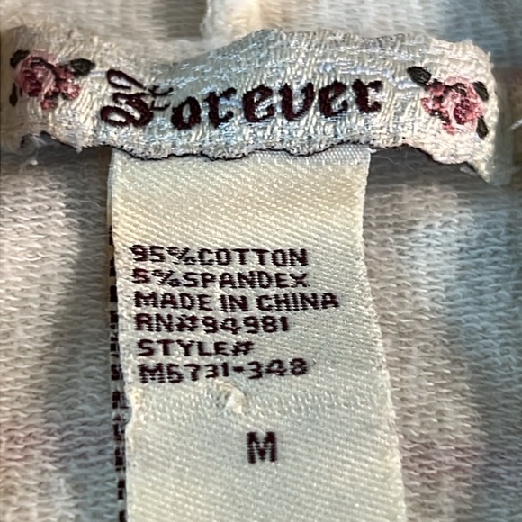 Forever Striped Embroidered sparkle Star sweatshirt Sz M - Picture 7 of 9